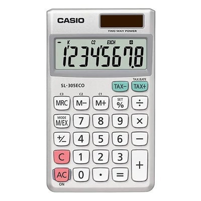 Számológép zseb CASIO SL 305 ECO 8 digit ezüst
