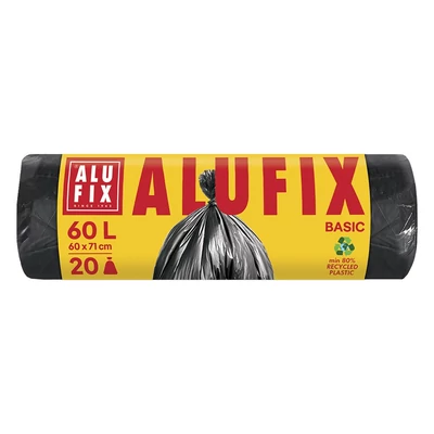 Szemeteszsák ALUFIX 60L 10 mikronos ECO fekete 20 darabos
