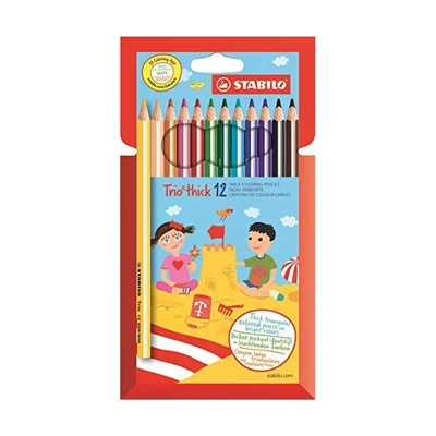 Színes ceruza STABILO Trio thick háromszögletű vastag 12 darabos