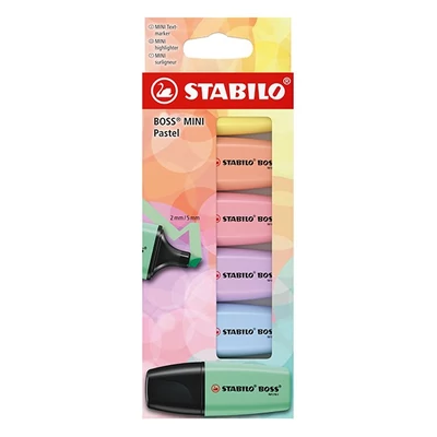 Szövegkiemelő STABILO Boss Mini Pastel 6 darabos