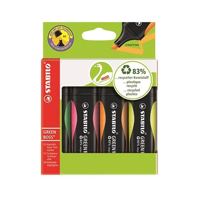 Szövegkiemelő STABILO Green Boss 4 darabos környezetbarát
