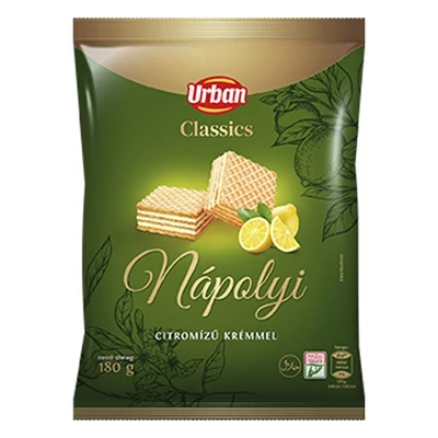 Töltött ostya URBAN Classic citromos 180 g