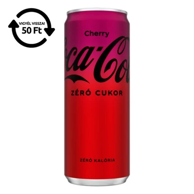 Üdítőital szénsavas COCA-COLA Cherry Zero dobozos 0,33L DRS