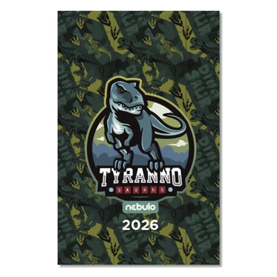 Zsebnaptár NEBULO A/6 heti papírborítós Dino 2026.