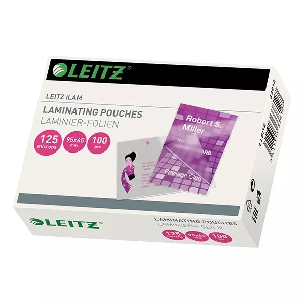 Meleglamináló fólia LEITZ ILam mini 125 mikronos 65x95 mm 100 darab/csomag