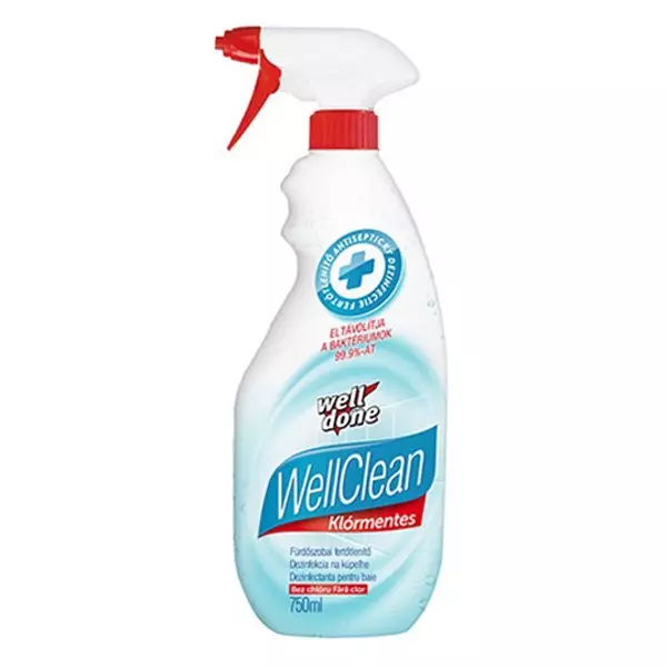 Fürdőszobai tisztítószer WELL DONE Well Clean szórófejes antibakteriális klórmentes 750ml