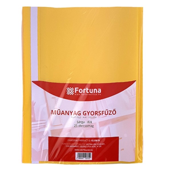 Gyorsfűző FORTUNA műanyag sárga 25 db/csomag