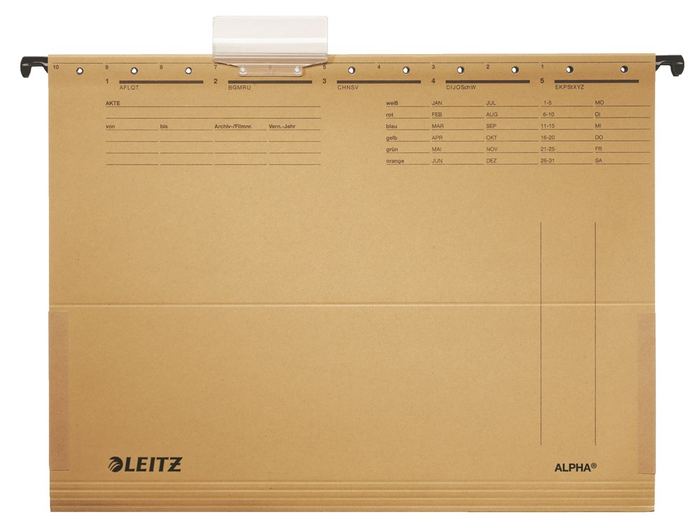 Függőmappa oldalvédelemmel LEITZ Alpha Standard A/4 karton natúr 25 db/doboz