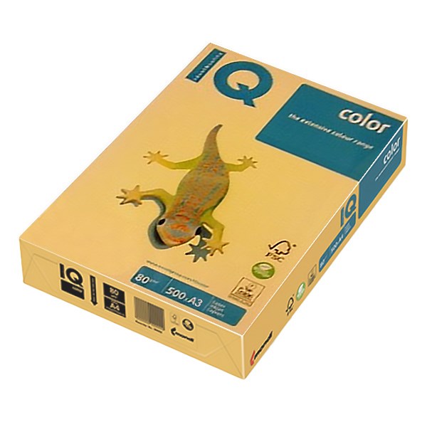 Fénymásolópapír színes IQ Color A/3 80 gr pasztell sárga YE23 500 ív/csomag