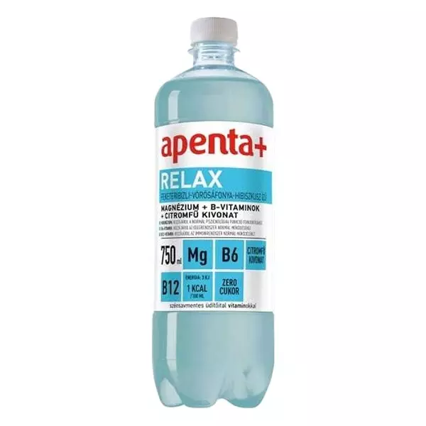 Ásványvíz szénsavmentes APENTA+ Relax feketeribizli-áfonya ízű 0,75L