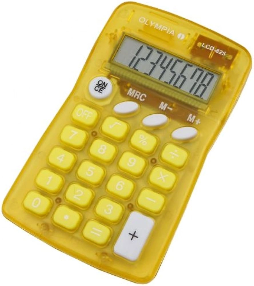 Számológép zseb OLYMPIA LCD-825 8 digit sárga KIFUTÓ TERMÉK