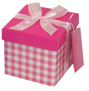 Ajándékdoboz rózsaszín/fehér  Gift Box 10x10x10xcm UTOLSÓ DARABOK