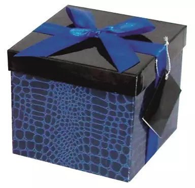 Ajándékdoboz fekete/kék Gift Box 12x12x12xcm UTOLSÓ DARAB