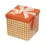 Ajándékdoboz narancs/fehér Gift Box 15x15x15 cm UTOLSÓ DARAB