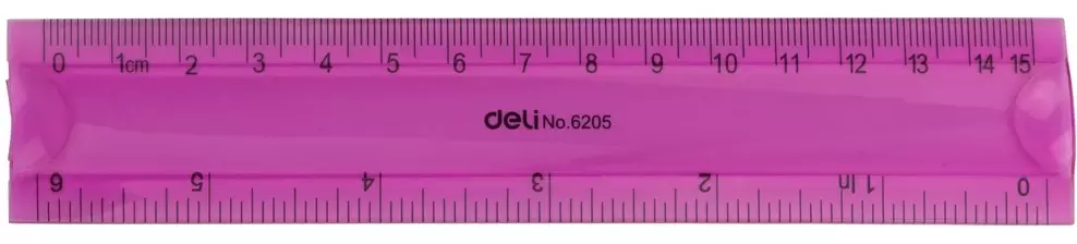 Vonalzó DELI hajlékony 15 cm rózsaszín