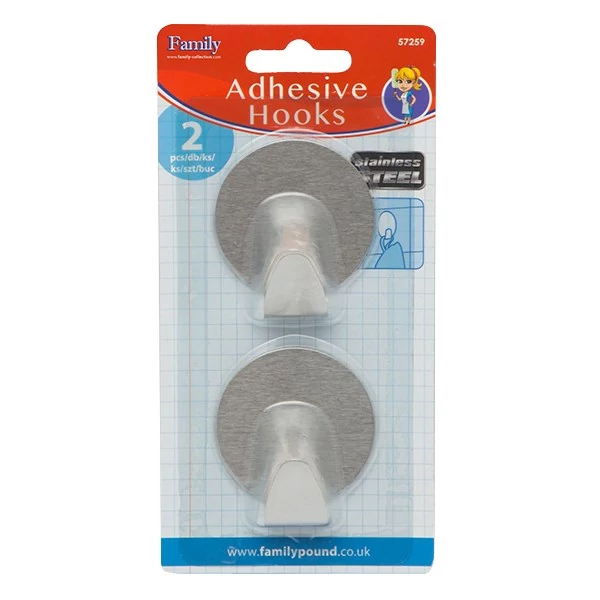 Akasztó szett öntapadós rozsdamentes acél 2 darabos