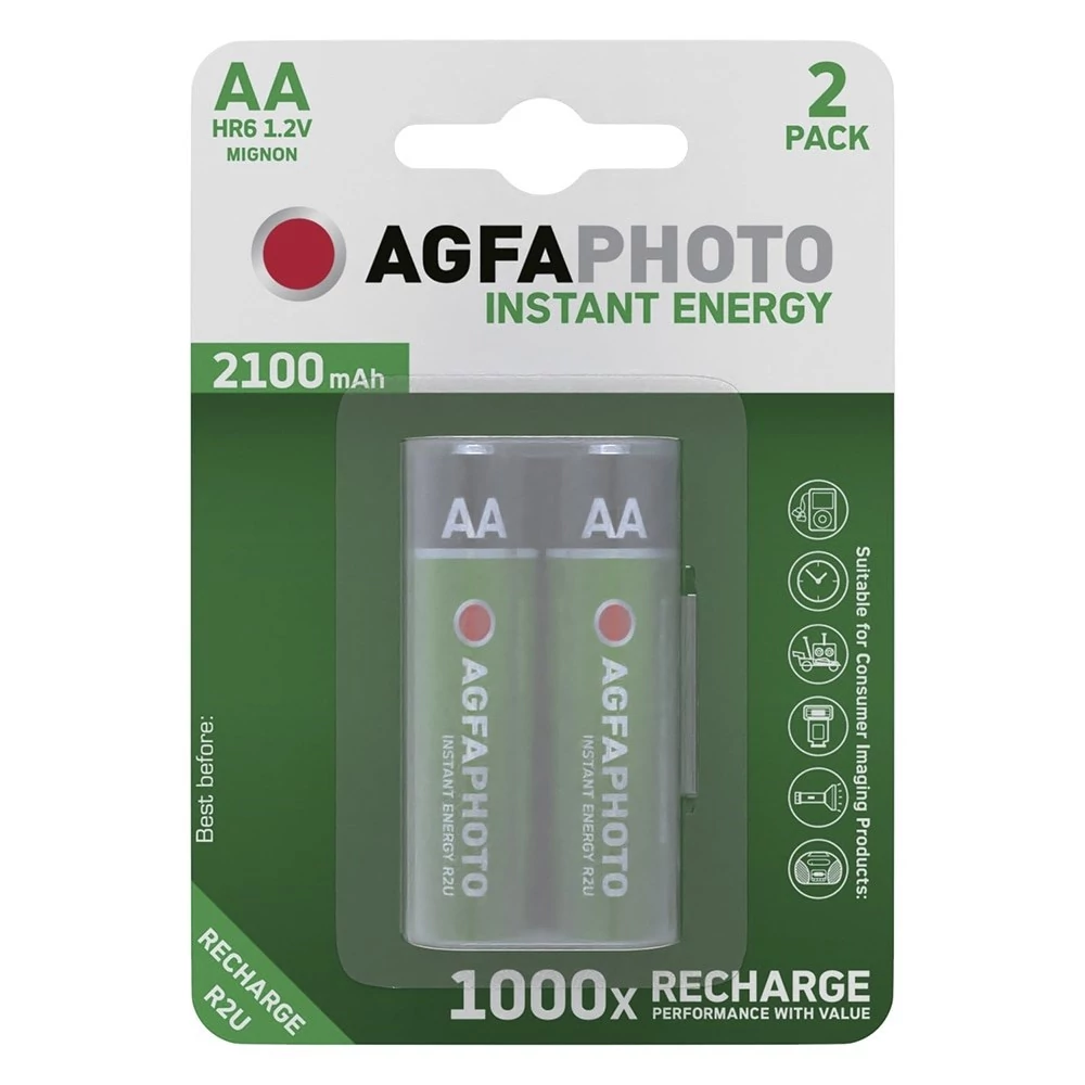 Akkumulátor ceruza AGFAPHOTO AA előtöltött 2x2100 mAh
