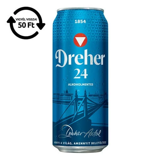 Alkoholmentes sör DREHER 24 0,0% 500 ml DRS