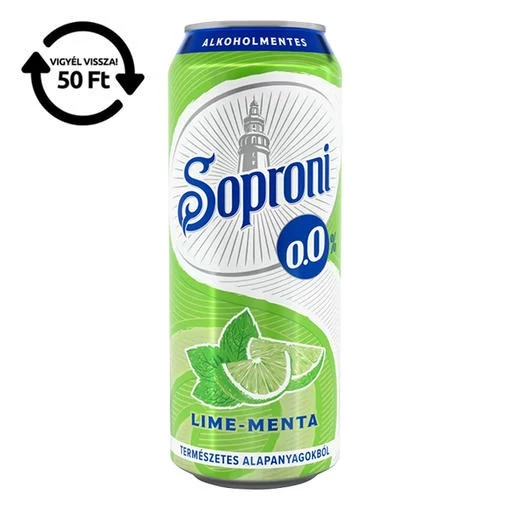 Alkoholmentes sör SOPRONI lime-menta 0,0% 500 ml DRS