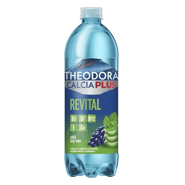 Ásványvíz szénsavas THEODORA Calcia Plus Revital szőlő-aloe vera 0,7 L DRS