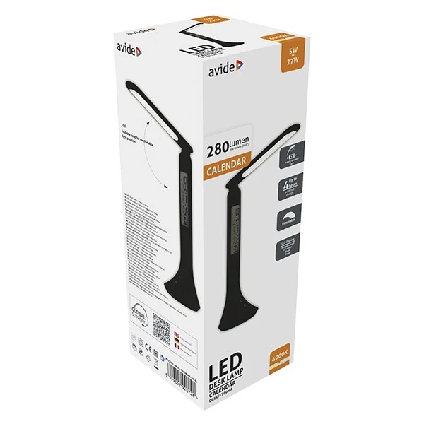 Asztali lámpa AVIDE Calendar LED 5W fekete