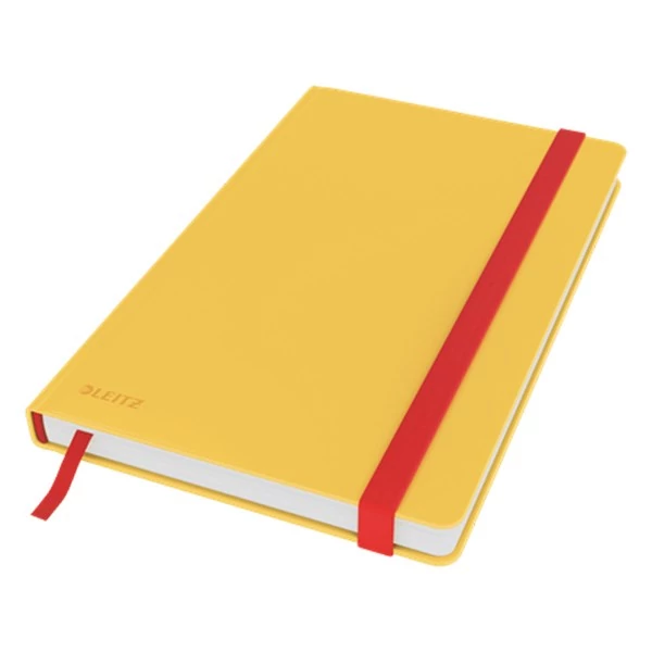 Beírókönyv kockás LEITZ A/5 80 lapos Cosy Soft Touch keményfedeles melegsárga