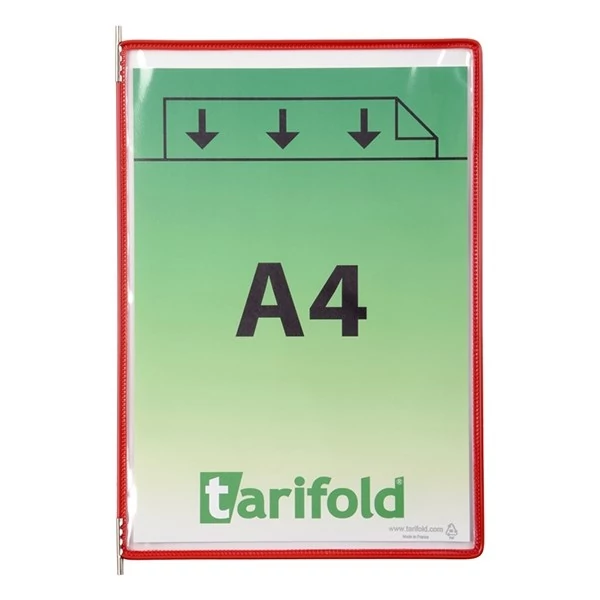 Bemutatótábla DJOIS A/4 álló felül nyitott piros 10 darabos