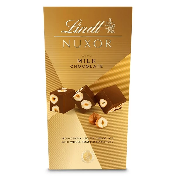 Csokoládé LINDT Nuxor mogyorós tejcsokoládé praliné 150 g