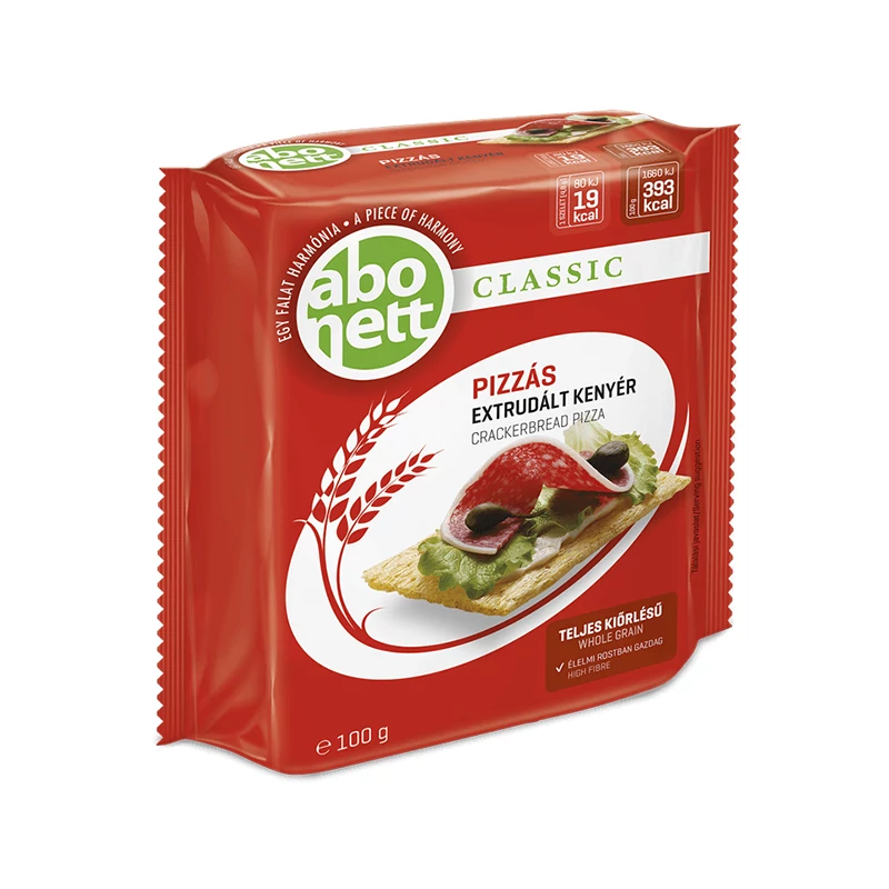 Extrudált kenyér ABONETT Classic teljes kiörlésű pizzás 100 g