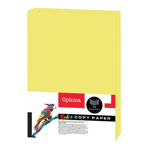 Fénymásolópapír színes OPTIMA A/4 75 g neon sárga 500 ív/csomag
