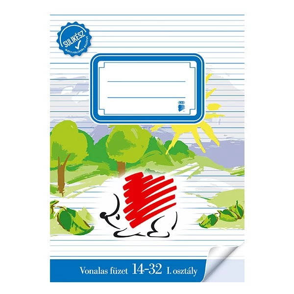 Füzet vonalas ICO Süni A/5 14-32 1. osztályos bekötött sulikész