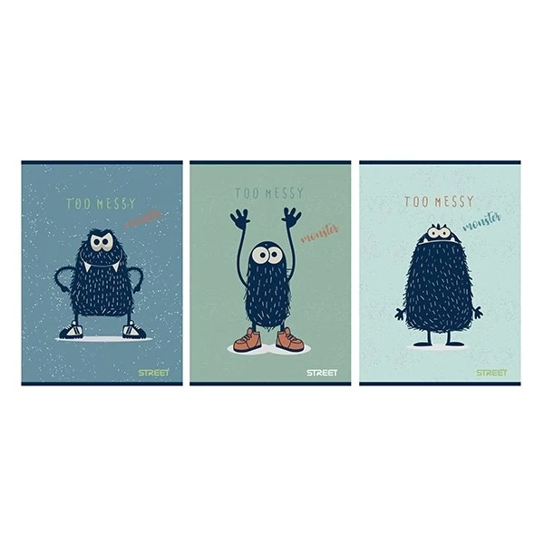 Füzet sima STREET A/5 54 lapos Monsters