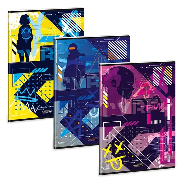 Füzet kockás ARS UNA A/4 40 lapos Extra kapcsos Cyberpunk