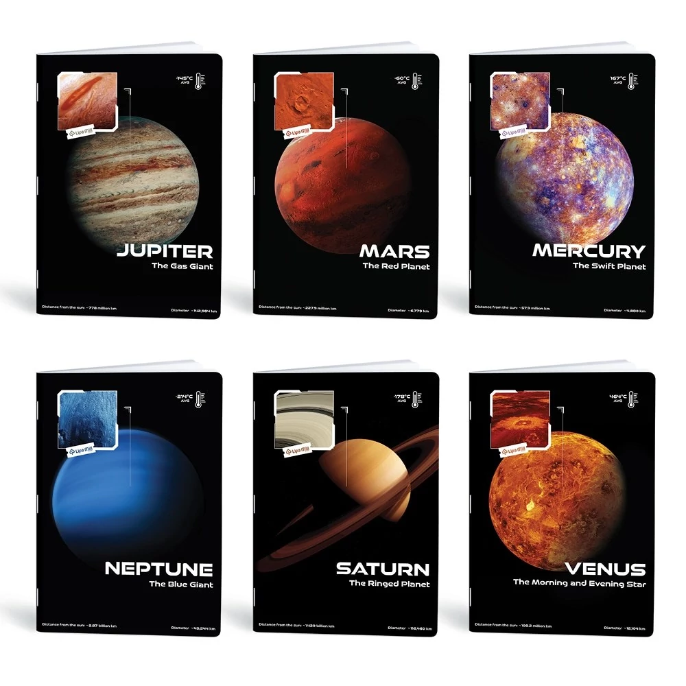 Füzet kockás LIPAMILL A/4 40 lapos Planet vibe