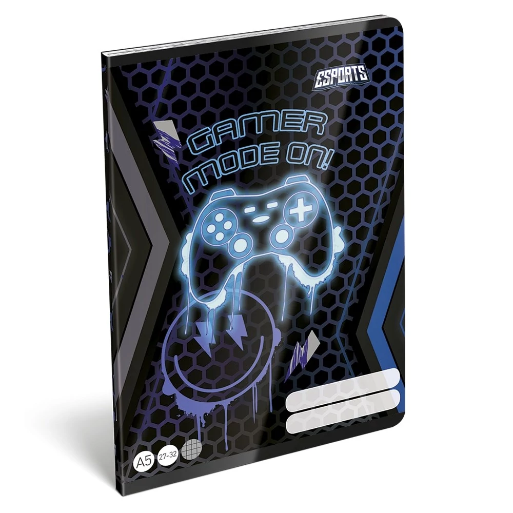 Füzet kockás LIZZYSULI A/5 32 lapos 27-32 Esport Gamer On Duty