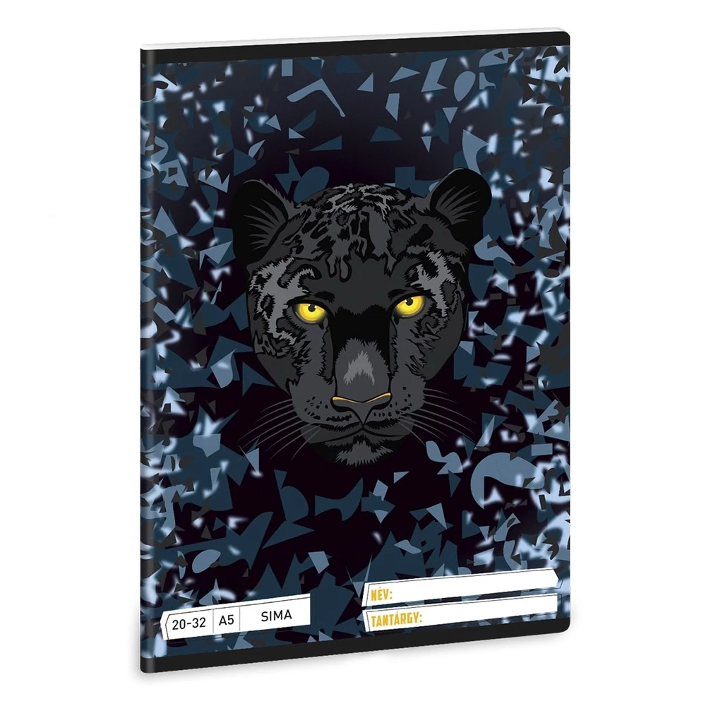 Füzet sima ARS UNA A/5 32 lapos 20-32 Black Panther