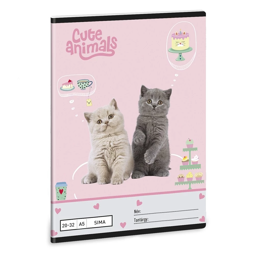 Füzet sima ARS UNA A/5 32 lapos 20-32 Cute Animals-Tea Party
