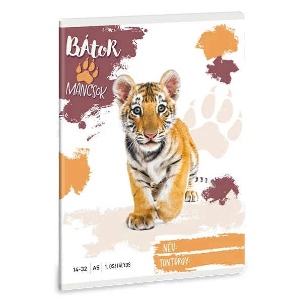 Füzet vonalas ARS UNA A/5 32 lapos 14-32 1. osztályos Bátor mancsok-Tigris