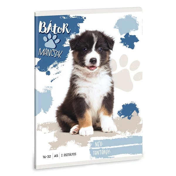 Füzet vonalas ARS UNA A/5 32 lapos 16-32 2. osztályos Bátor mancsok-Ausztrál juhászkutya