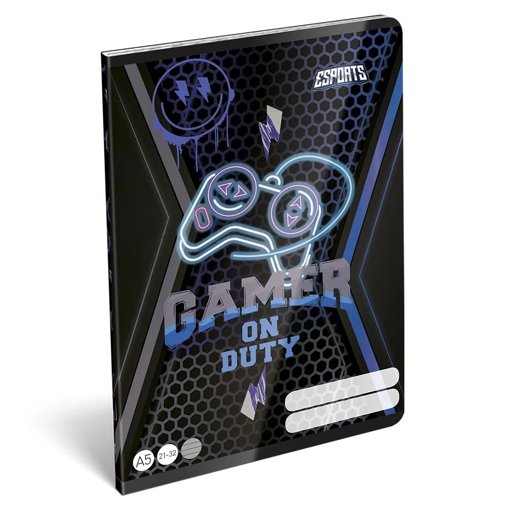 Füzet vonalas LIZZYSULI A/5 32 lapos 21-32 4-8.osztályos Esport Gamer On Duty