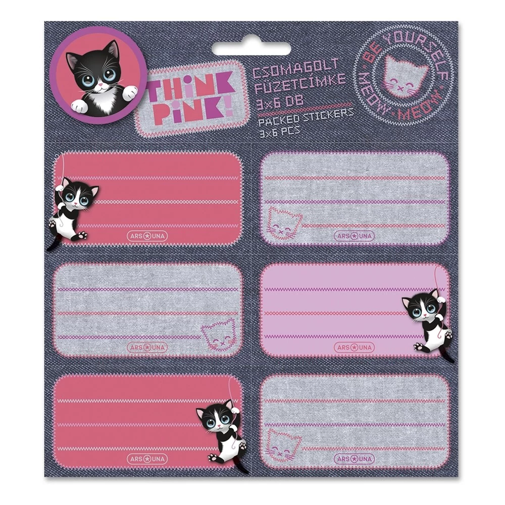 Füzetcímke ARS UNA 18 darabos Think Pink 5519