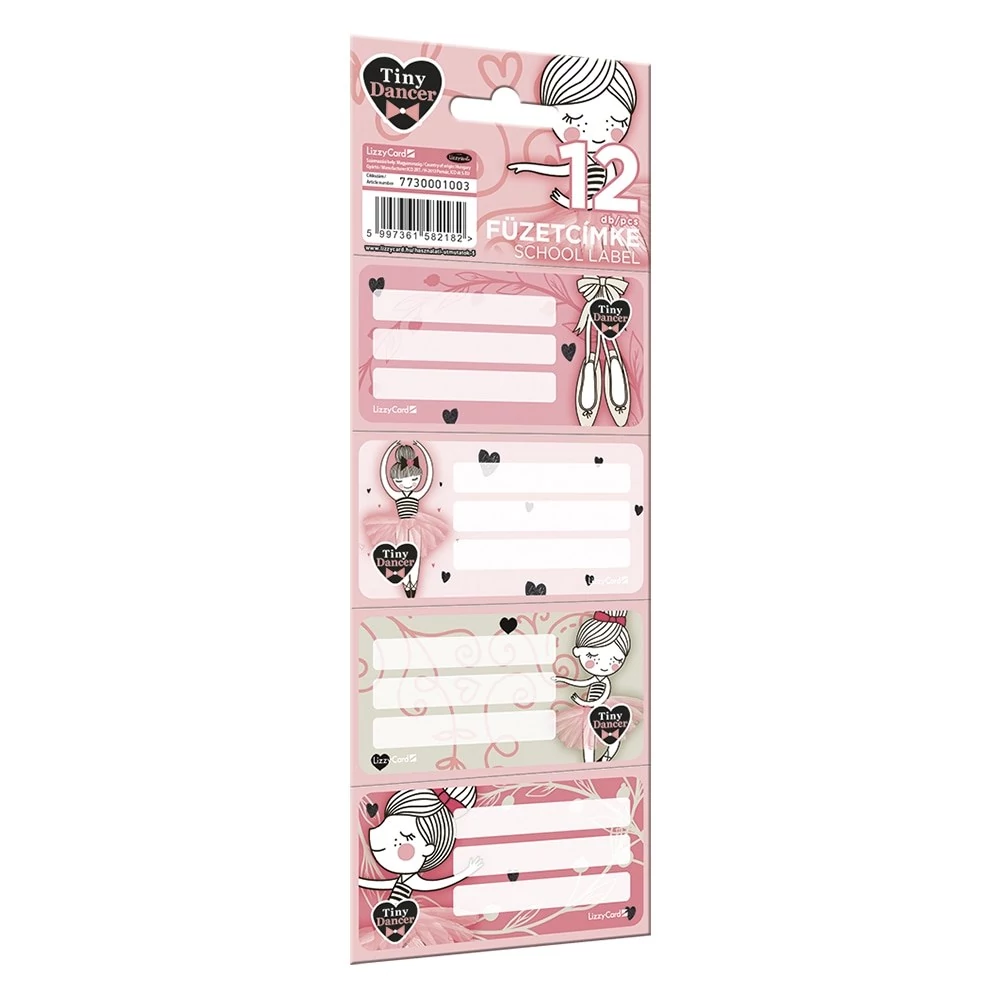 Füzetcímke LIZZYSULI 12 címke/csomag Tiny Dancer Lovely Ballerina