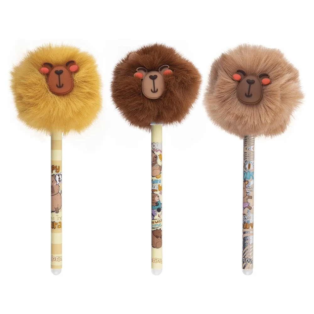Golyóstoll COLORINO radírozható Pom Pom Capybara kupakos 0,5 mm kék írásszín