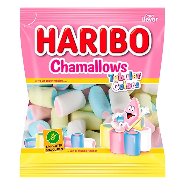 Gumicukor HARIBO Chamallows Tubular Colors gluténmentes 90 g
