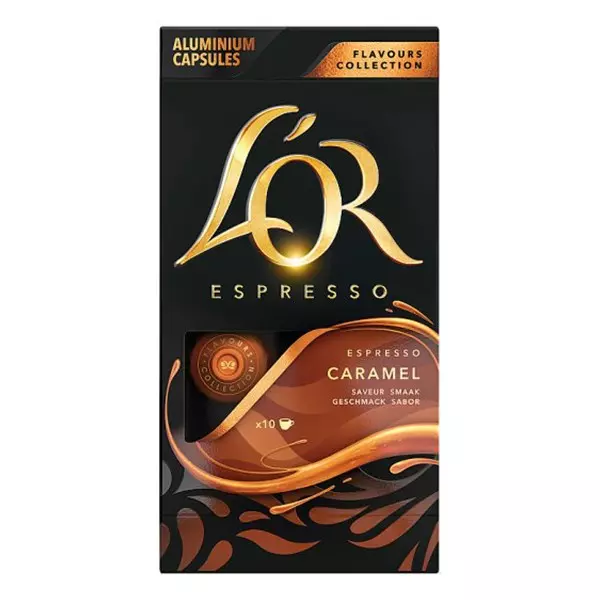 Kávékapszula L`OR Nespresso Caramel karamella ízű 10 kapszula/doboz