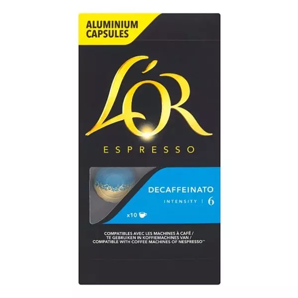 Kávékapszula L`OR Nespresso Espresso Decaffeinato koffeinmentes 10 kapszula/doboz