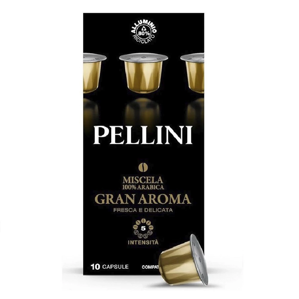 Kávékapszula PELLINI Gran Aroma Nespresso Alu (10 x 5,5 gr) 55 g