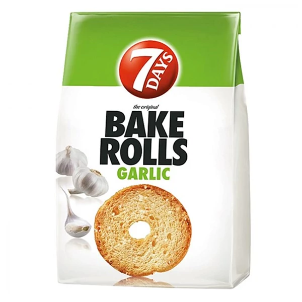 Kétszersült kenyérkarika TUC Bake Rolls fokhagymás 80 g
