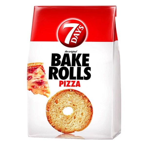 Kétszersült kenyérkarika TUC Bake Rolls pizza ízű 80 g