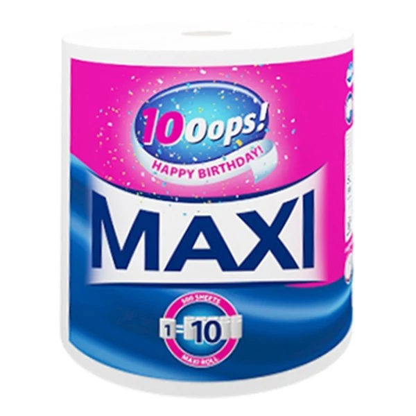 Kéztörlő tekercses háztartási OOOPS! Maxi 500 lapos 1 tekercses 2 rétegű